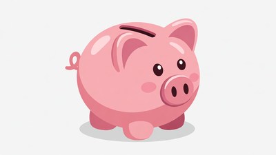 Pink piggy bank illustration