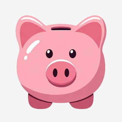 Pink Piggy Bank Illustration