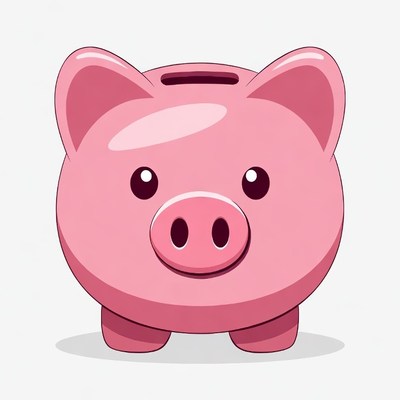 Pink Piggy Bank Illustration
