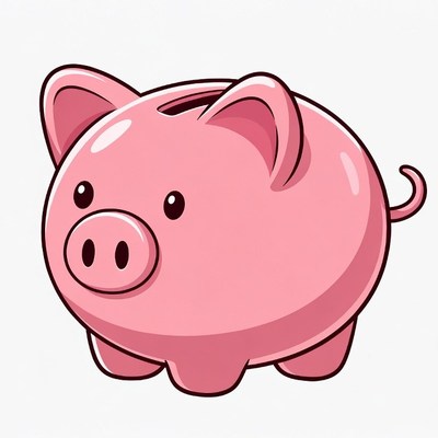 Pink piggy bank illustration