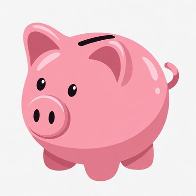 Pink Piggy Bank Illustration