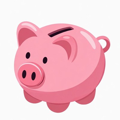 Pink Piggy Bank Illustration