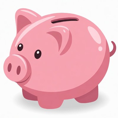 Pink Piggy Bank Illustration