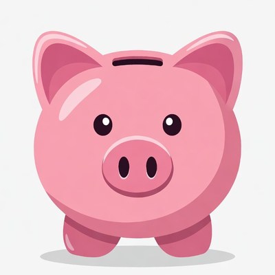 Pink Piggy Bank Illustration