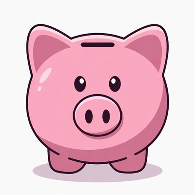 Pink Piggy Bank Illustration