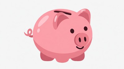 Pink Piggy Bank Illustration