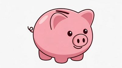 Pink piggy bank illustration