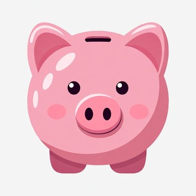Pink Piggy Bank Illustration