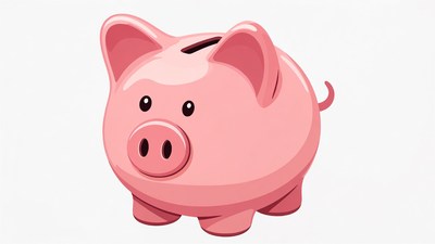 Pink Piggy Bank Illustration