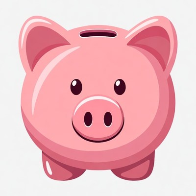 Pink Piggy Bank Illustration
