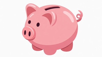 Pink Piggy Bank Illustration