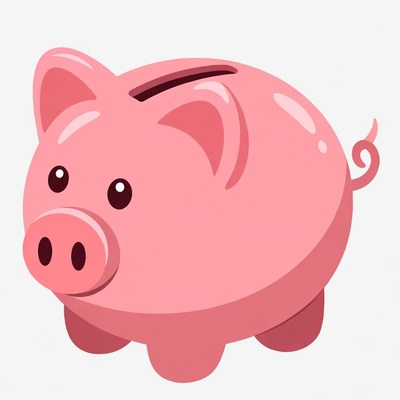 Pink Piggy Bank Illustration