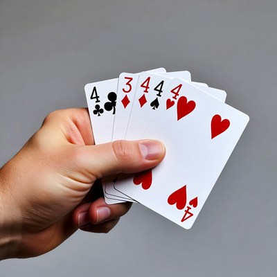 Hand holding poker cards