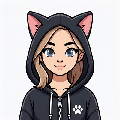 Blonde girl in cat ear hoodie