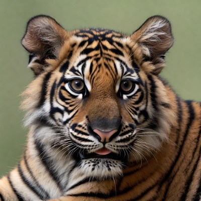 Baby tiger close-up portrait