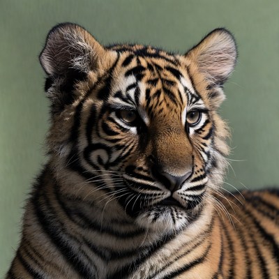 Baby tiger close-up portrait