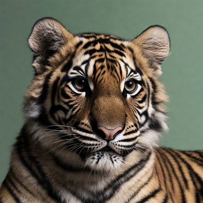 Tiger cub close-up portrait