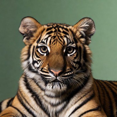 Baby tiger close-up portrait