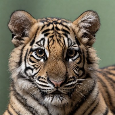 Baby tiger close-up portrait
