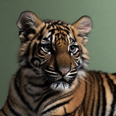 Baby tiger close-up portrait