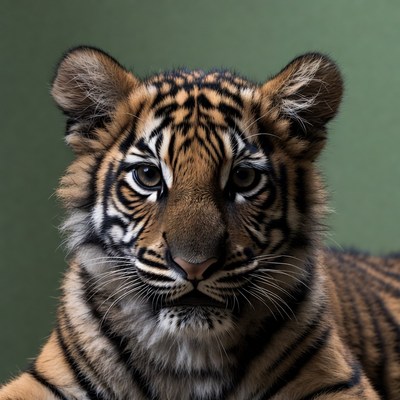 Baby tiger cub close-up