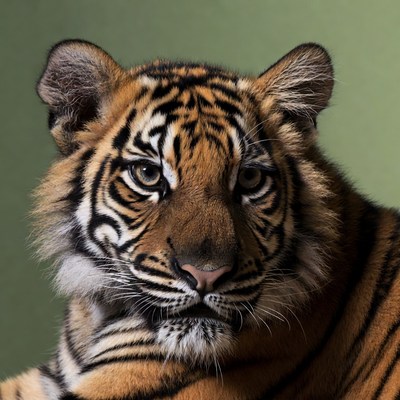 Baby tiger close-up portrait