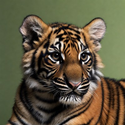 Baby tiger close-up portrait