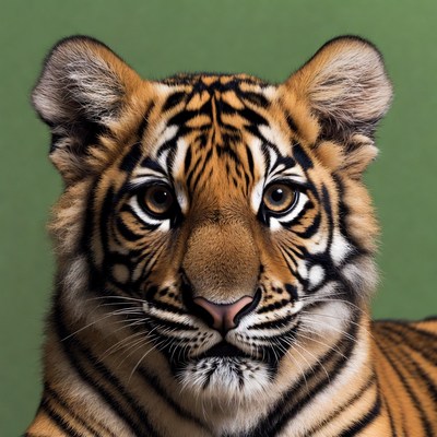 Baby tiger close-up portrait