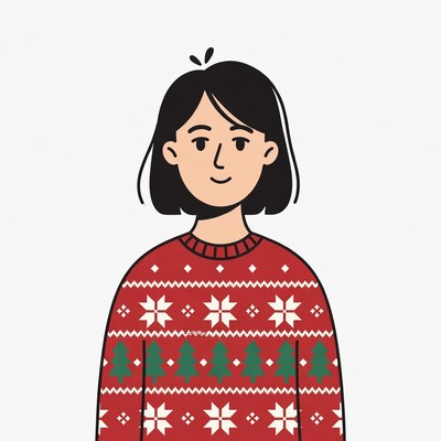 Woman in Christmas Sweater