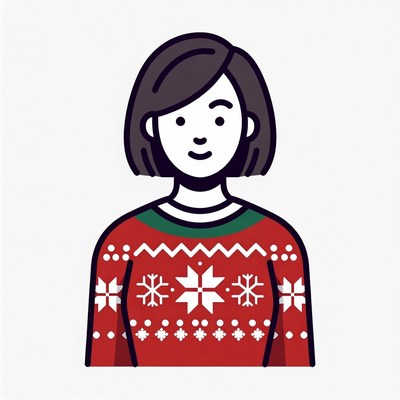 Woman in Red Christmas Sweater