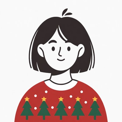 Woman in Christmas Tree Sweater
