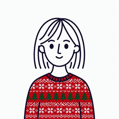 Woman in Red Christmas Sweater