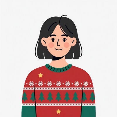 Woman in Red Christmas Sweater