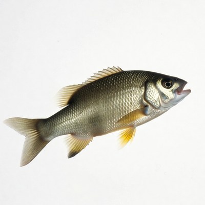 Silver perch fish isolated