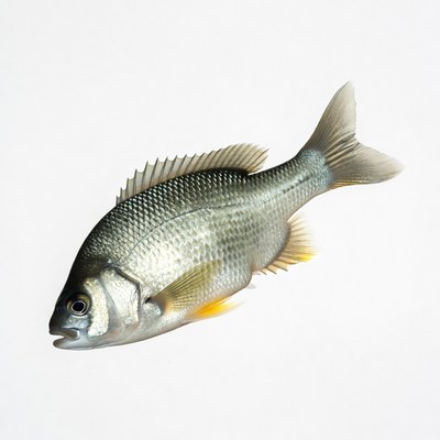 Silver perch fish isolated