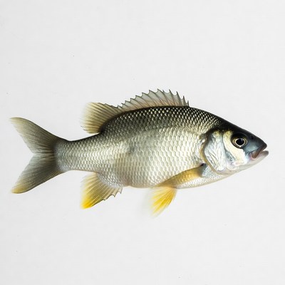 Silver Perch Fish on White Background