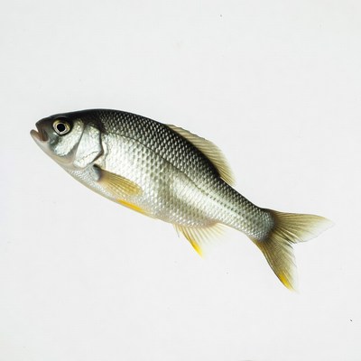 Silver perch fish isolated