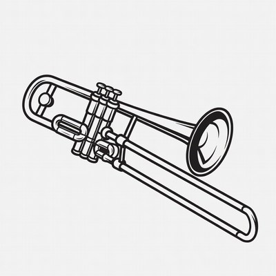 Trombone illustration isolated background