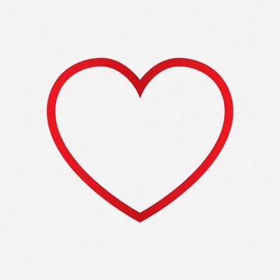 Red heart outline icon
