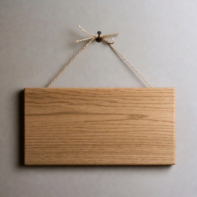 Blank wooden sign hanging