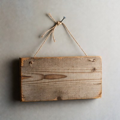 Blank wooden sign hanging
