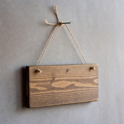 Blank wooden sign hanging