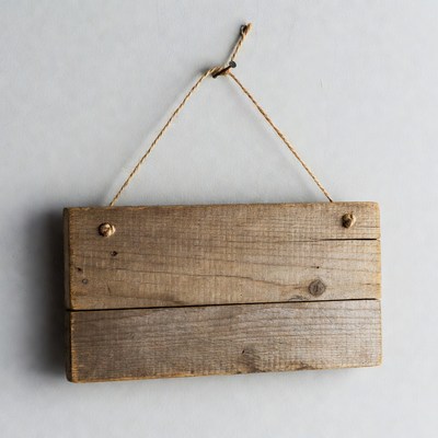 Blank wooden sign hanging