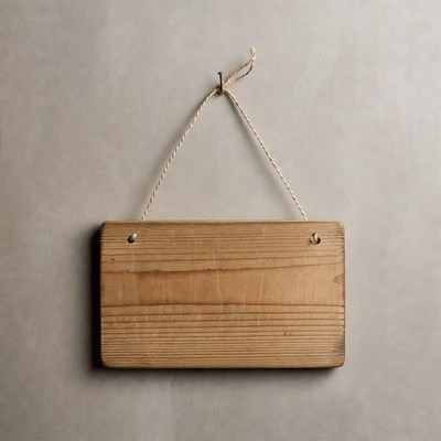 Blank wooden sign hanging