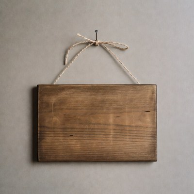 Blank wooden sign hanging