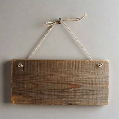 Blank Wooden Sign Hanging Twine