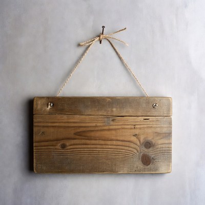 Blank Wooden Sign Hanging Twine