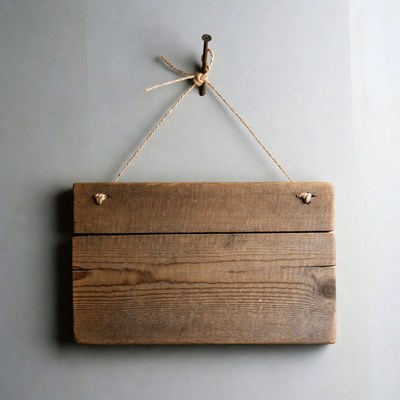 Blank Wooden Sign Hanging
