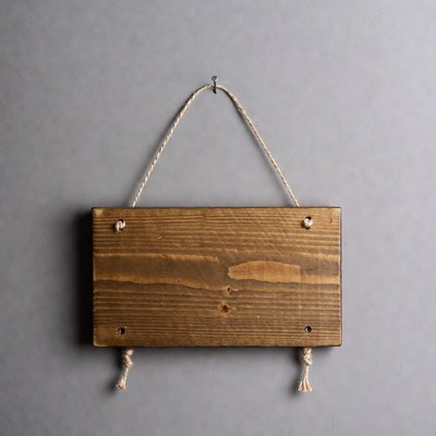 Blank wooden sign hanging