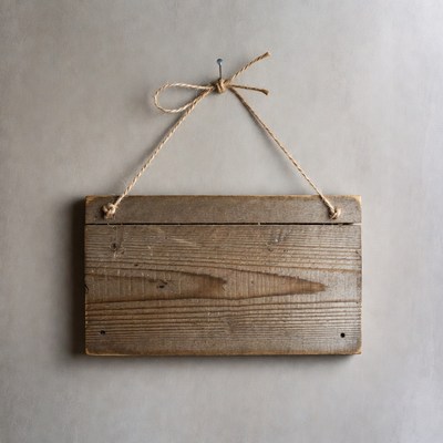 Blank wooden sign hanging